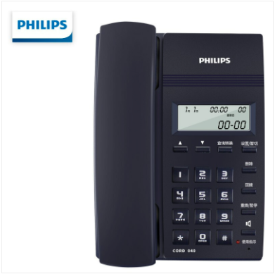 飞利浦(PHILIPS） 座式有绳电话机 深蓝色/白色