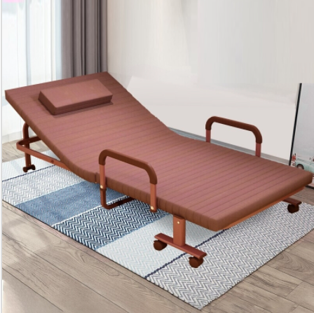 欧莱特曼 折叠床 90*190cm 碳钢床架 负离子海绵床垫 咖啡色