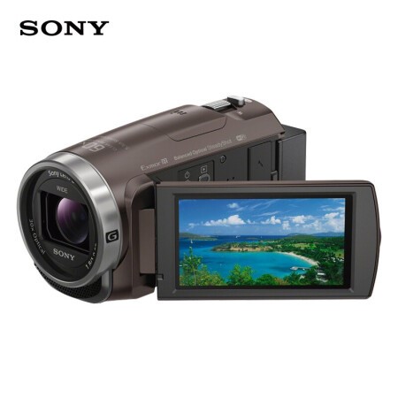 索尼（SONY）HDR-CX680 高清数码摄像机 5轴防抖 30倍光学变焦（棕色） 家用DV/摄影/录像+128G卡+沣标558三脚架+摄像机包